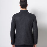 Men Cool Autumn Stand Trench Wool Jackets Male Gentlemen Jacket Business Blaser