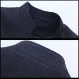 Men Cool Autumn Stand Trench Wool Jackets Male Gentlemen Jacket Business Blaser