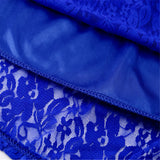 Dress Fashion Women Elegant Sweet Hallow Out Lace Dress Sexy Party Princess Slim Summer Dresses Vestidos Red Blue