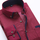 Autumn Printed Men Shirt Long Sleeve Male Business Casual Fashion Formal Dress Shirts Slim Fit Camisa