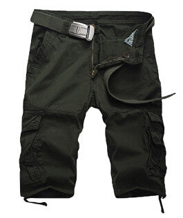 Men Summer Style  Beach Shorts Men Many Pockets  Work Wear Shorts Short Pants Male Knee Length Pure Cotton Shorts