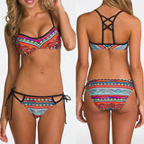 New Women Sexy Swimwear Tribal Floral Print Bikini Set Push Up Padded Swimsuit