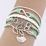 Charm Vintage Multilayer Charm Leather Bracelet Women Owl Cross Believe Bracelets Statement Jewelry Lady Best Friends Gift