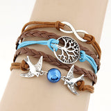 Charm Vintage Multilayer Charm Leather Bracelet Women Owl Cross Believe Bracelets Statement Jewelry Lady Best Friends Gift