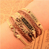 Charm Vintage Multilayer Charm Leather Bracelet Women Owl Cross Believe Bracelets Statement Jewelry Lady Best Friends Gift