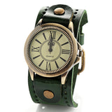 New fashion big wristwatches men women luxury brand retro style quartz watch leather strap watches W1743