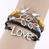 Charm Vintage Multilayer Charm Leather Bracelet Women Owl Cross Believe Bracelets Statement Jewelry Lady Best Friends Gift