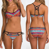 New Women Sexy Swimwear Tribal Floral Print Bikini Set Push Up Padded Swimsuit