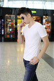 New hot Fashion Men's V-Neck Short Sleeve T-Shirt Slim Basic Tee Top Multicolor