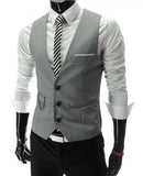 Vintage Men Suit Vest New Brand Designer Formal Business Dress Waistcoat Slim Gilet Man Fashion Sleeveless Jacket