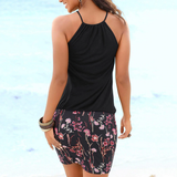Women Dress Summer Fashion Women's Dresses Casual Sleeveless Retro Halter Print Beach Mini Dress Beach Dress