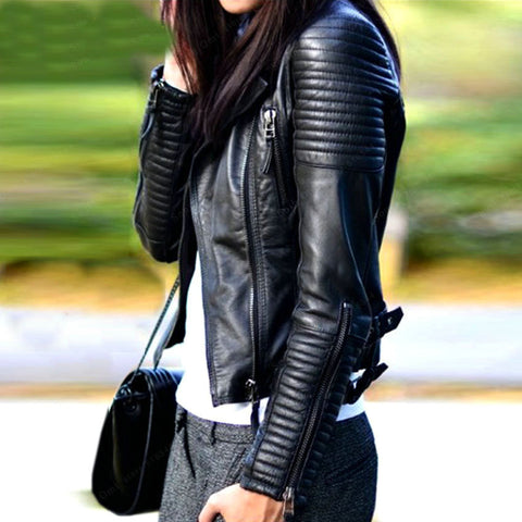 Woman Black Leather Jackets