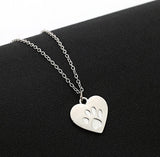 Lovers Valentine's Day Gift God of love Heart Paw Claw of Dog Kitty Cat Pendant Necklace Gold Silver Couples Jewelry Women