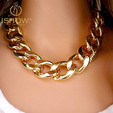 Gold&Silver Tones Plated CCB Chain Necklaces