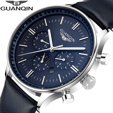 Top Brand GUANQIN New Fashion&Casual Watches Men's Big Dial Quartz Watch Luxury Designer 8 Colors Men Wristwatches