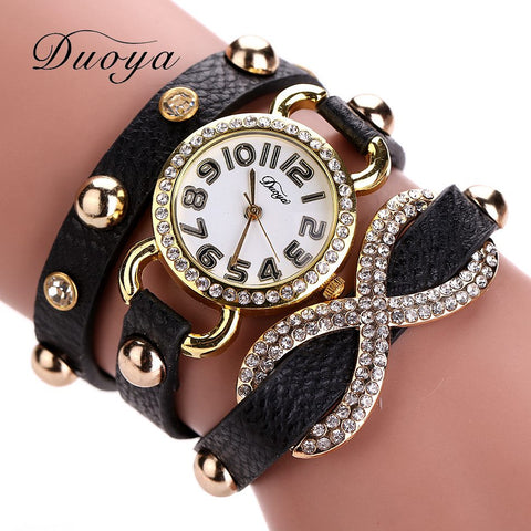 New PU Leather Strap Women Watches Fashion Cross Love Bow knot Pattern women Dress Watch drill wristwatch