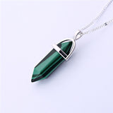 Gros Collier Femme Multi Color Quartz Necklaces Pendants Natural Stone Bullet Shape Crystal Necklace For Women Bijoux Femme