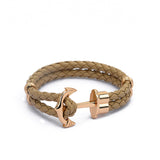 High Quality Fashion Jewelry PU Leather Bracelet Men Anchor Bracelets for Women Best Friend Gift Summer Style pulseira