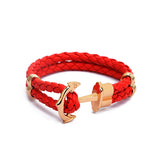 High Quality Fashion Jewelry PU Leather Bracelet Men Anchor Bracelets for Women Best Friend Gift Summer Style pulseira