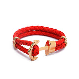 High Quality Fashion Jewelry PU Leather Bracelet Men Anchor Bracelets for Women Best Friend Gift Summer Style pulseira