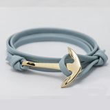 Fashion Jewelry Multilayer Gold Alloy Anchor Bracelet Men Leather Bracelet for Women&Men friendship bracelets