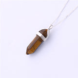 Gros Collier Femme Multi Color Quartz Necklaces Pendants Natural Stone Bullet Shape Crystal Necklace For Women Bijoux Femme