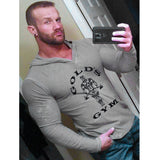 Bodybuilding Clothing Shirts Golds Gym Muscle Long Sleeve T Shirts Casual Sport Hoodies Sweatshirts Fitness Mens Tops  Wear