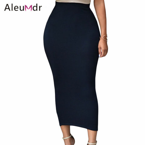 New Fashion Summer Pencil Skirt Office Lady Bodycon Slim Vintage Midi Skirts Womens High Waist