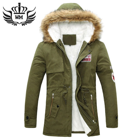 Men Warm Winter Fur Collar Coat/Jacket