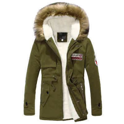 Men Warm Winter Fur Collar Coat/Jacket
