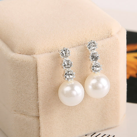 Noble fashion set auger pearl earrings wholesale free shipping for women * wholesale Small jewelry pearl earrings P-0142