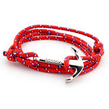 New Arrival Retro Vikings Bracelets Fashion Jewelry 40cm Leather Bracelet Men Anchor Bracelets For Women Best Gift silver plated