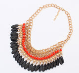 Bohemia Jewelry Necklace 2015 New Fashion Rhinestone Chain Collar Gold Necklace & Pendant Tassel Statement Necklace Women