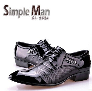 Simple Man brand Pointed toe men leather shoes male fashion business formal shoes flats