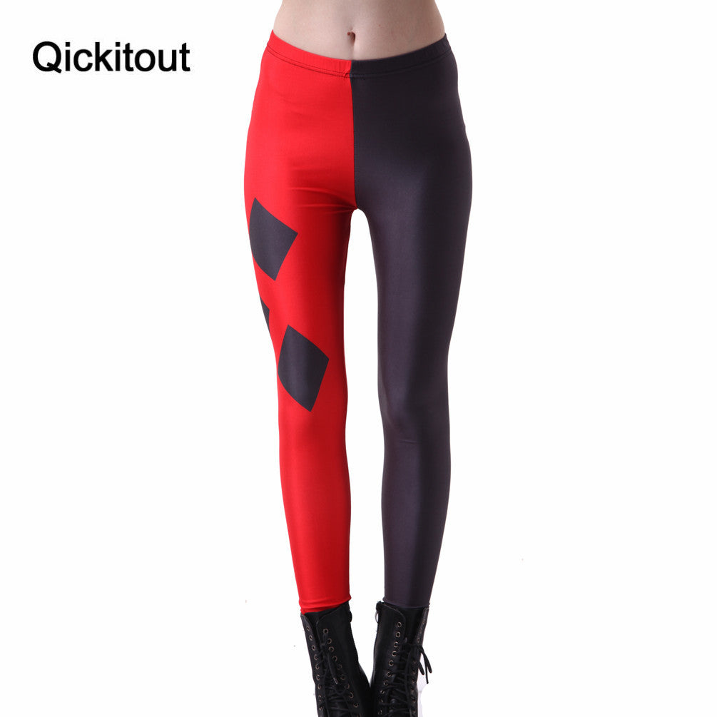 LEGGINGS Red and Black Leggings women digital printed pants