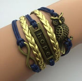 AB076 Fashion jewelry leather Double infinite multilayer bracelet factory price wholesales