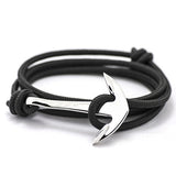 2015 14 Colors Fashion Jewelry Silver Alloy Anchor Bracelet Men Leather Risers Bracelet for Women&Men friendship bracelets