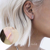 New Fashion Gold Silver Simple T Bar Earrings For Women Ear Stud Fine Jewelry