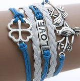 AB076 Fashion jewelry leather Double infinite multilayer bracelet factory price wholesales