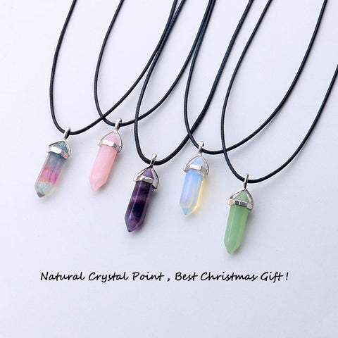 D.M. 22 colors hexagonal quartz crystal pendants for diy tattoo choker necklace genuine raw healing crystals point pingente