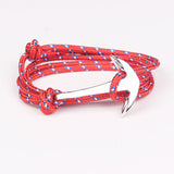 2015 14 Colors Fashion Jewelry Silver Alloy Anchor Bracelet Men Leather Risers Bracelet for Women&Men friendship bracelets