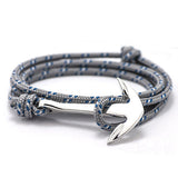 2015 14 Colors Fashion Jewelry Silver Alloy Anchor Bracelet Men Leather Risers Bracelet for Women&Men friendship bracelets