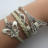 AB076 Fashion jewelry leather Double infinite multilayer bracelet factory price wholesales