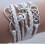 AB076 Fashion jewelry leather Double infinite multilayer bracelet factory price wholesales