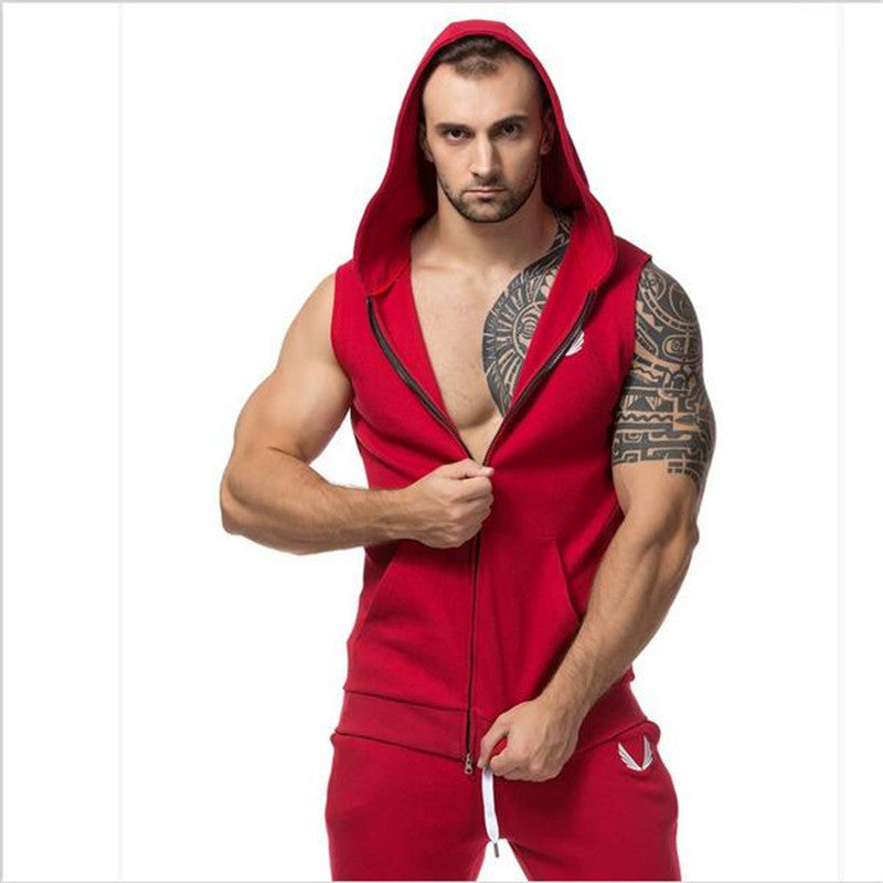 Men Cotton Hoodie Sweatshirts fitness clothes Gym bodybuilding tank top men Sleeveless sport Tees Shirt Casual golds gym vest