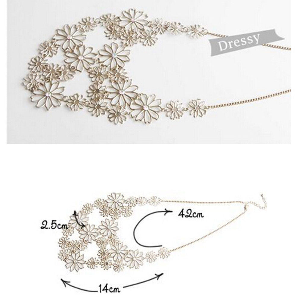 New ! Multilayer gold hollow flowers statement necklaces for women choker necklace Free shipping