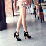 New Women Pumps Gladiator High Heels Platform Pumps Sexy Ankle Straps