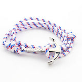 New Arrival Retro Vikings Bracelets Fashion Jewelry 40cm Leather Bracelet Men Anchor Bracelets For Women Best Gift silver plated