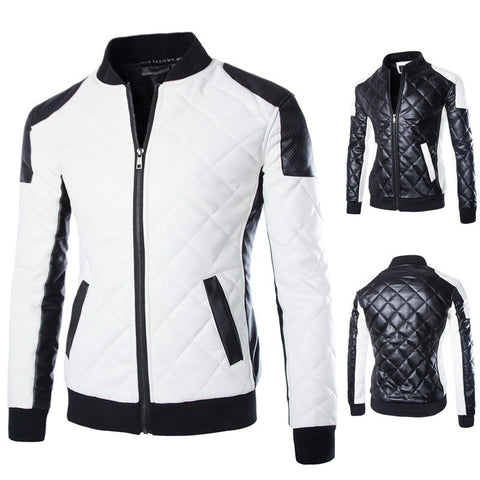 New Motorcycle Zipper Leather Jacket