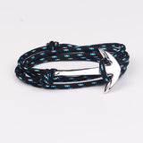 2015 14 Colors Fashion Jewelry Silver Alloy Anchor Bracelet Men Leather Risers Bracelet for Women&Men friendship bracelets